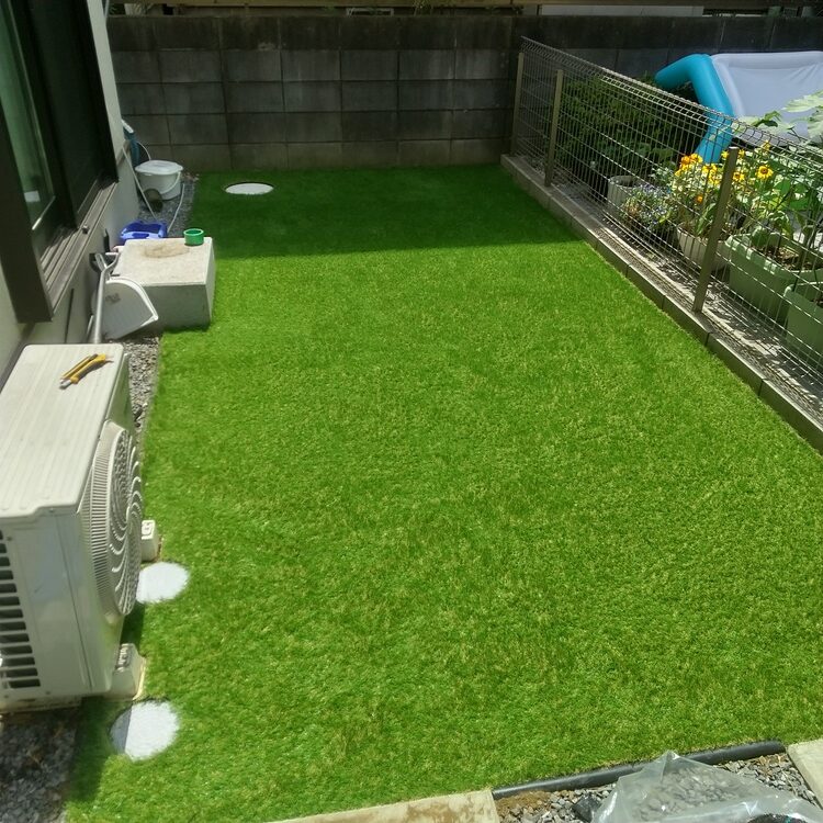 千葉県船橋市　凸凹のお庭→人工芝　施工実績紹介